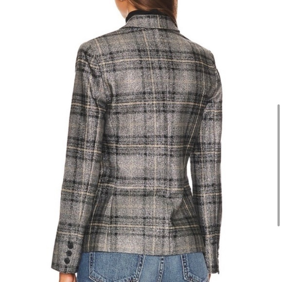 L’Agence Diana Skinny Lapel Blazer, Metallic Gray, Size 10 - Picture 4 of 16